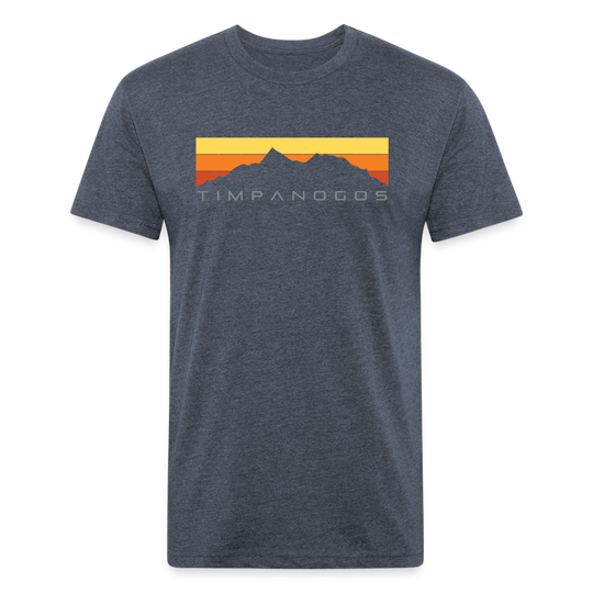 Retro Mountain Classic (warm) - Premium Graphic Tee - heather navy