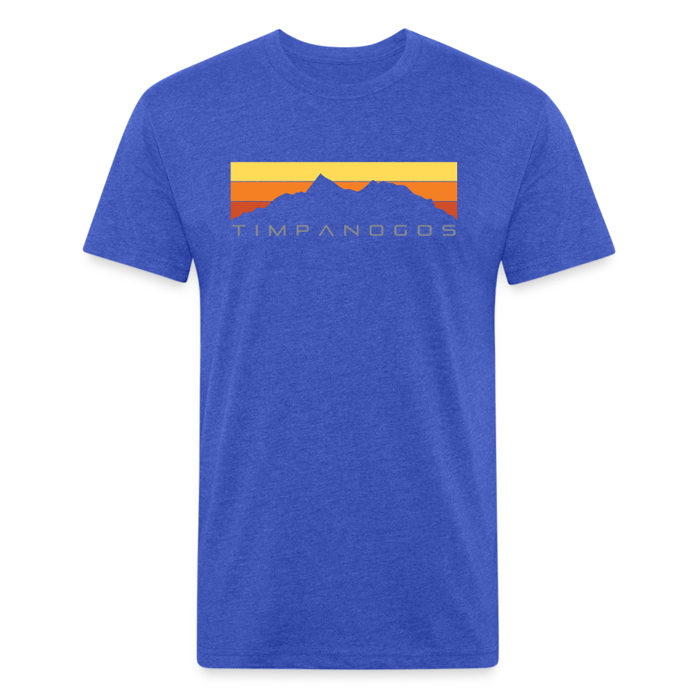 Retro Mountain Classic (warm) - Premium Graphic Tee - heather royal