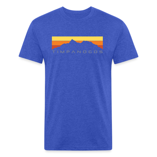 Retro Mountain Classic (warm) - Premium Graphic Tee - heather royal