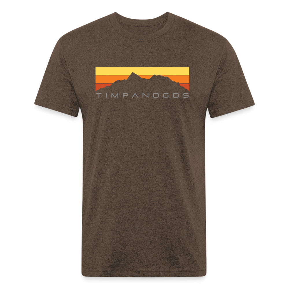 Retro Mountain Classic (warm) - Premium Graphic Tee - heather espresso