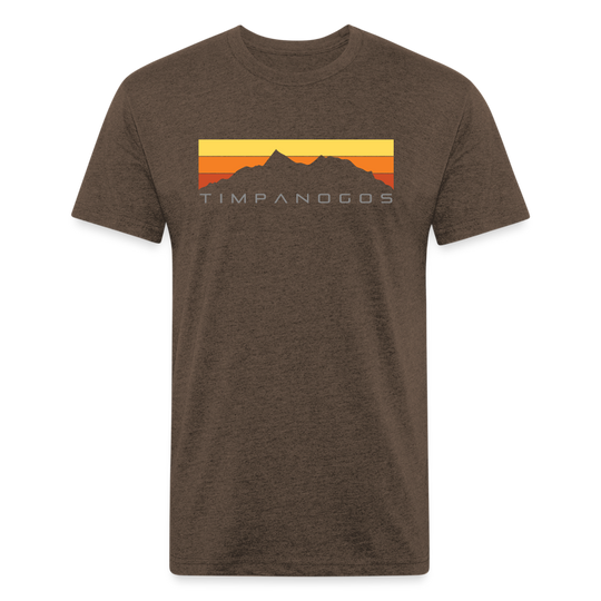 Retro Mountain Classic (warm) - Premium Graphic Tee - heather espresso