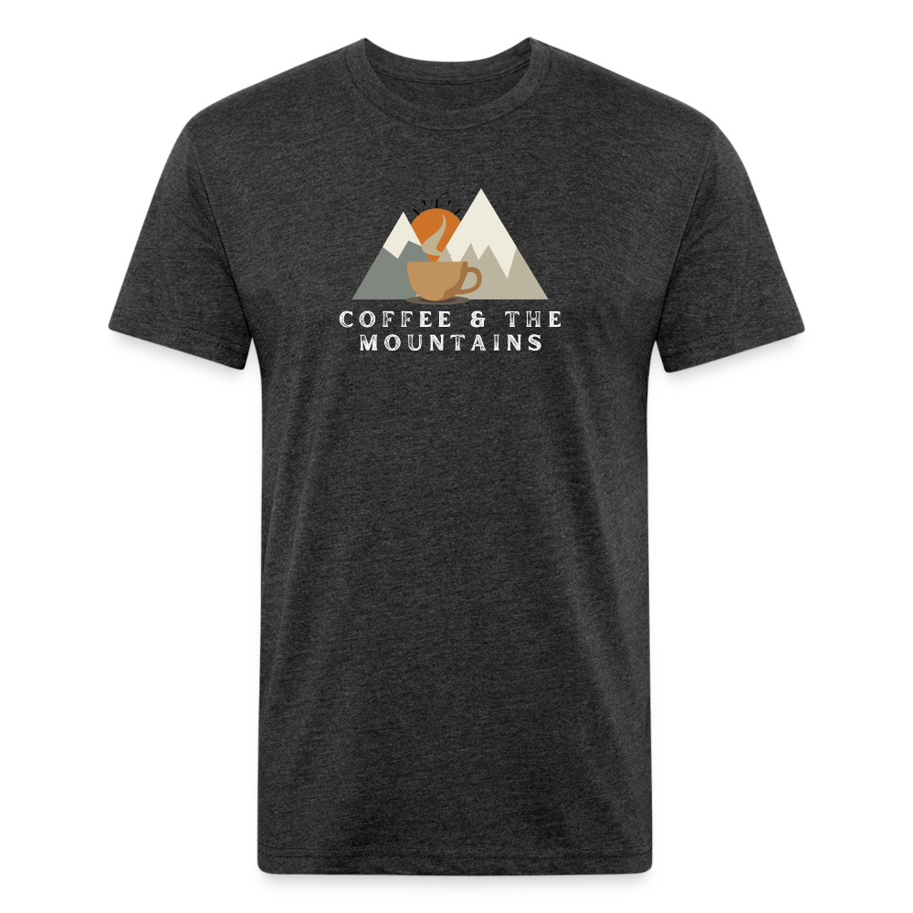 Coffee & the Mountains - Premium Graphic Tee - heather black