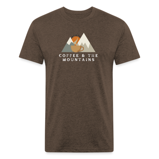 Coffee & the Mountains - Premium Graphic Tee - heather espresso