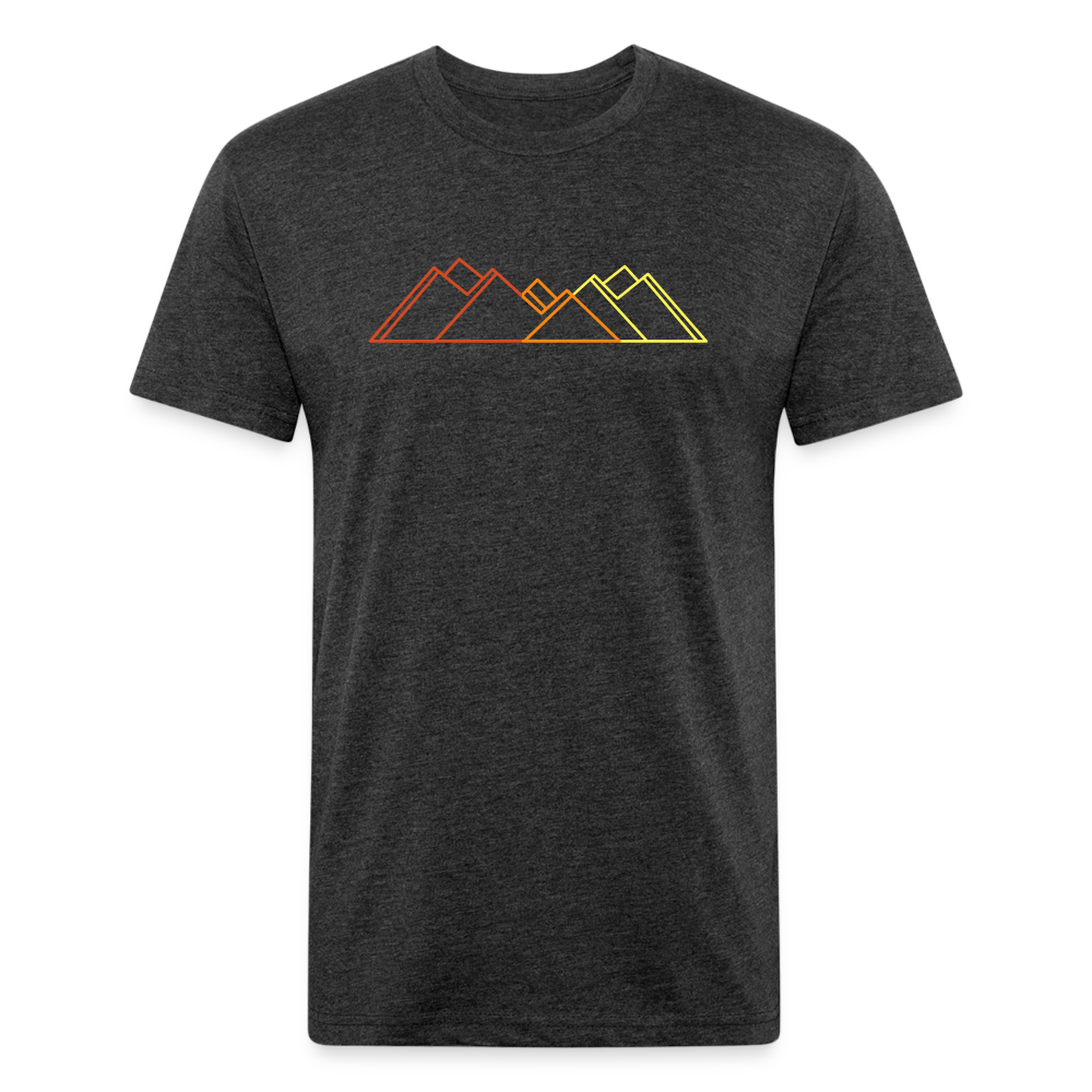 Retro Mountains - Premium Graphic Tee - heather black