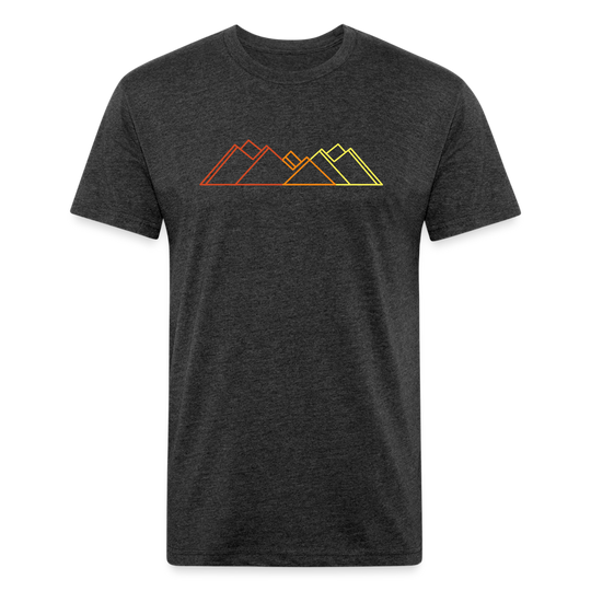 Retro Mountains - Premium Graphic Tee - heather black