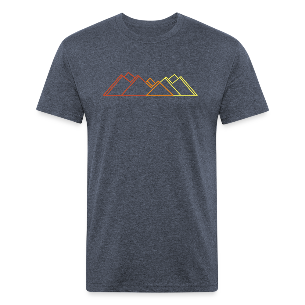 Retro Mountains - Premium Graphic Tee - heather navy