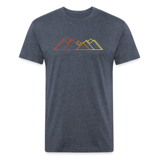 Retro Mountains - Premium Graphic Tee - heather navy