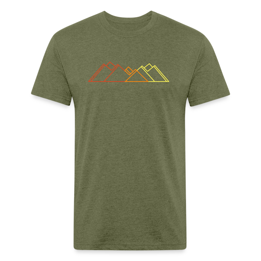 Retro Mountains - Premium Graphic Tee - heather military green