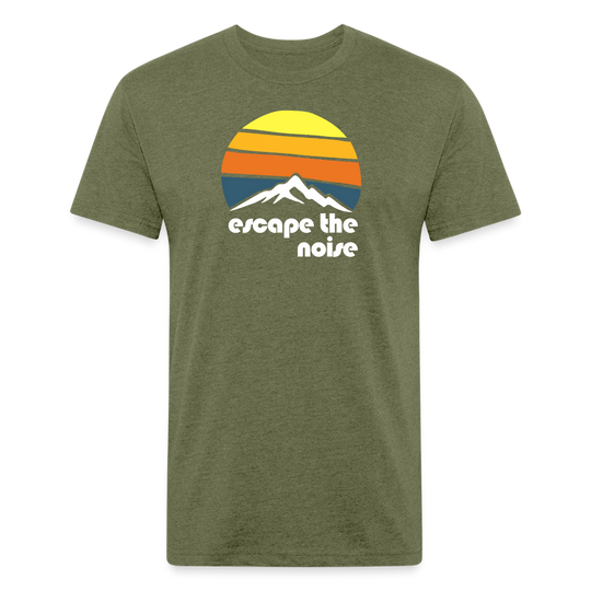 Escape the Noise - Premium Graphic Tee - heather military green